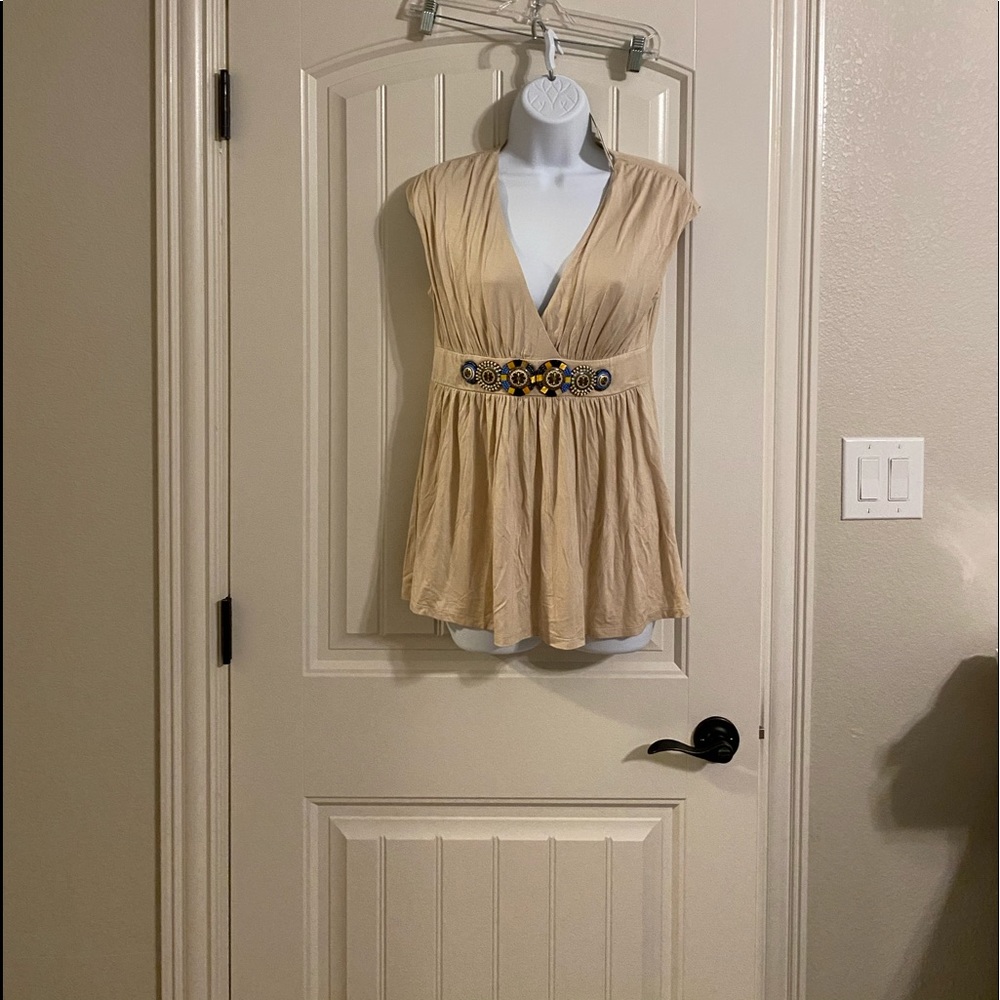 Embell Empire seam top Natural